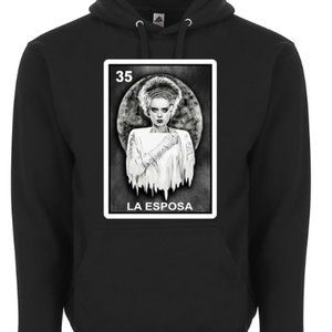 La Esposa Bride of Frankenstein Loteria Mexican Bingo Graphic Hoodie Sweater